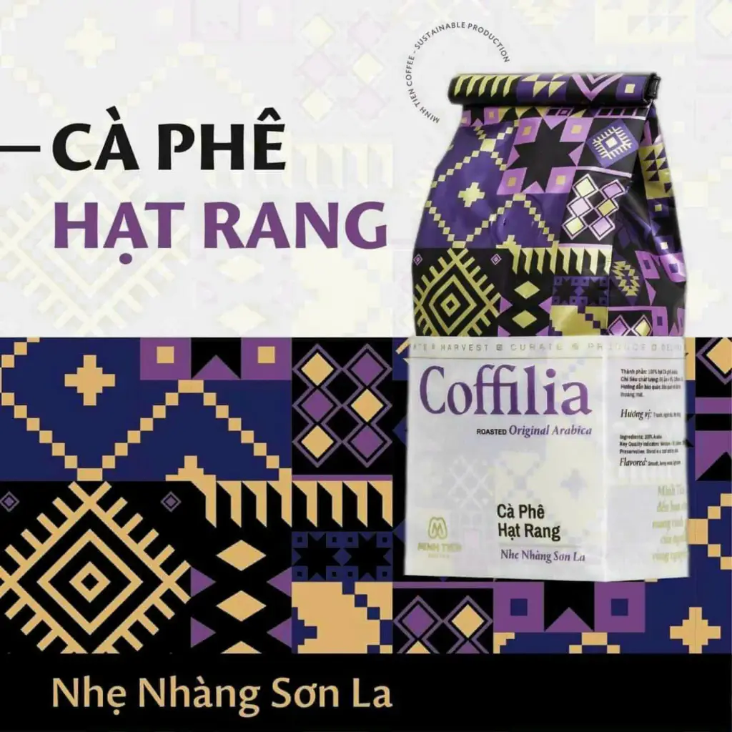 Cà phê hạt rang Coffilia "Nhẹ Nhàng Sơn La" (gói 250gr)