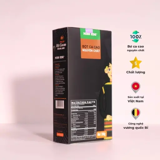Ca cao nguyên chất (bột) cao cấp - Hộp 200 g 